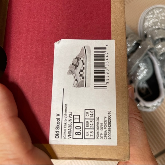 NIB Vans off the wall silver glitter sneakers - Picture 5 of 5